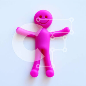 Intra Συλλεκτικό Ξύλινο Παζλ Plywood  4mm - Ροζ ανάποδη φιγούρα παιχνιδιών ανθρώπου Σε Ξύλινο Κουτί - Διαστάσεις: 10x10 cm – 25 κομμάτια