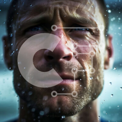 Intra Συλλεκτικό Ξύλινο Παζλ Plywood 4mm - Εικόνες ενός άνδρα που στέκεται στη βροχή με κλειστά μάτια Σε Ξύλινο Κουτί - Διαστάσεις Puzzle: 10x10 cm – 25 κομμάτια - Image 1