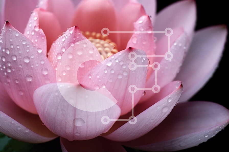 Intra Συλλεκτικό Ξύλινο Παζλ Plywood  4mm - Εκπληκτική εικόνα του ροζ λουλουδιού λωτού με σταγονίδια νερού Σε Ξύλινο Κουτί - Διαστάσεις: 10x10 cm – 25 κομμάτια