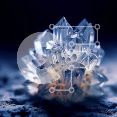 Intra Συλλεκτικό Ξύλινο Παζλ Plywood 4mm - Όμορφη εικόνα ενός διαυγούς κρυστάλλου χαλαζία σε μια σκοτεινή επιφάνεια Σε Ξύλινο Κουτί - Διαστάσεις: 10x10 cm – 25 κομμάτια - Image 1