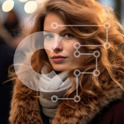 Intra Συλλεκτικό Ξύλινο Παζλ Plywood  4mm - Κομψή γυναίκα με γούνινο γιακά σε απαλό φως Σε Ξύλινο Κουτί - Διαστάσεις Puzzle: 10x10 cm – 25 κομμάτια - Image 1