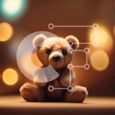 Intra Συλλεκτικό Ξύλινο Παζλ Plywood  4mm - Αξιολάτρευτη εικόνα ενός μικρού καφέ αρκουδάκι σε μια ξύλινη επιφάνεια Σε Ξύλινο Κουτί - Διαστάσεις: 10x10 cm – 25 κομμάτια - Image 1