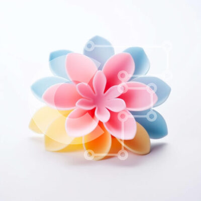 Intra Συλλεκτικό Ξύλινο Παζλ Plywood  4mm - Πολύχρωμο γλυπτό λουλουδιών σε άσπρο φόντο Σε Ξύλινο Κουτί - Διαστάσεις Puzzle: 10x10 cm – 25 κομμάτια - Image 1