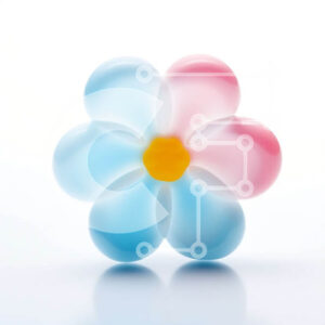 Intra Συλλεκτικό Ξύλινο Παζλ Plywood  4mm - Πολύχρωμο λουλούδι σε άσπρο φόντο Σε Ξύλινο Κουτί - Διαστάσεις: 10x10 cm – 25 κομμάτια