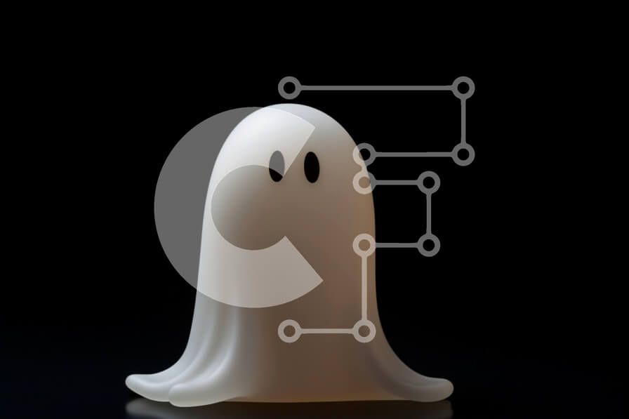 Intra Συλλεκτικό Ξύλινο Παζλ Plywood  4mm - Μικρό λευκό ειδώλιο φάντασμα σε άδειο μαύρο τραπέζι Σε Ξύλινο Κουτί - Διαστάσεις Puzzle: 10x10 cm – 25 κομμάτια