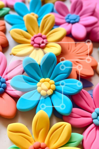 Intra Συλλεκτικό Ξύλινο Παζλ Plywood  4mm - Σύνθεση πολύχρωμων μαλακών λουλουδιών Σε Ξύλινο Κουτί - Διαστάσεις Puzzle: 10x10 cm – 25 κομμάτια