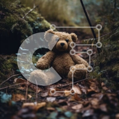 Intra Συλλεκτικό Ξύλινο Παζλ Plywood  4mm - Αξιολάτρευτη εικόνα ενός καφέ αρκουδάκι στο δάσος Σε Ξύλινο Κουτί - Διαστάσεις: 10x10 cm – 25 κομμάτια - Image 1