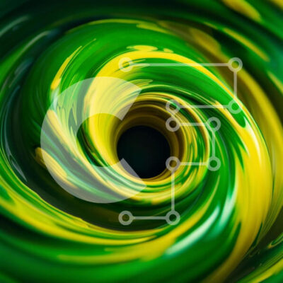 Intra Συλλεκτικό Ξύλινο Παζλ Plywood  4mm - Puzzle με Θέμα Abstract Art: Swirling Vortex of Green and Yellow Paint Σε Ξύλινο Κουτί - Διαστάσεις Puzzle: 10x10 cm – 25 κομμάτια - Image 1