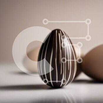 Intra Συλλεκτικό Ξύλινο Παζλ Plywood  4mm - Σοκολατένια Πασχαλινά αυγά σε λευκό φόντο Σε Ξύλινο Κουτί - Διαστάσεις Puzzle: 10x10 cm – 25 κομμάτια - Image 1