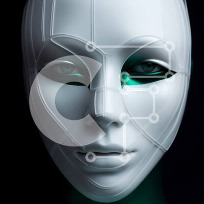 Intra Συλλεκτικό Ξύλινο Παζλ Plywood 4mm - Λευκή μάσκα με πράσινα μάτια Σε Ξύλινο Κουτί - Διαστάσεις Puzzle: 10x10 cm – 25 κομμάτια - Image 1