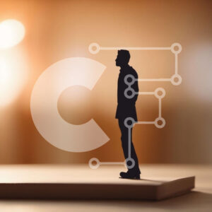 Intra Συλλεκτικό Ξύλινο Παζλ Plywood  4mm - Σιλουέτα ενός άνδρα που στέκεται σε ένα βιβλίο σε ένα δωμάτιο με χαμηλό φωτισμό Σε Ξύλινο Κουτί - Διαστάσεις Puzzle: 10x10 cm – 25 κομμάτια