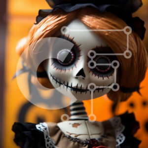 Intra Συλλεκτικό Ξύλινο Παζλ Plywood  4mm - Sugar Skull Doll για τη γιορτή της Ημέρας των Νεκρών Σε Ξύλινο Κουτί - Διαστάσεις Puzzle: 10x10 cm – 25 κομμάτια