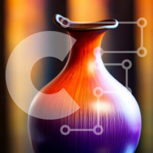 Intra Συλλεκτικό Ξύλινο Παζλ Plywood  4mm - Βάζο με έντονα χρώματα σε πορτοκαλί και μοβ φόντο Σε Ξύλινο Κουτί - Διαστάσεις: 10x10 cm – 25 κομμάτια