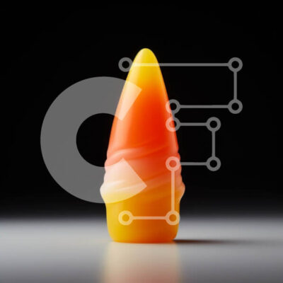 Intra Συλλεκτικό Ξύλινο Παζλ Plywood  4mm - Πορτοκαλί και κίτρινο χωνάκι καραμέλας σε μαύρο φόντο Σε Ξύλινο Κουτί - Διαστάσεις: 10x10 cm – 25 κομμάτια - Image 1