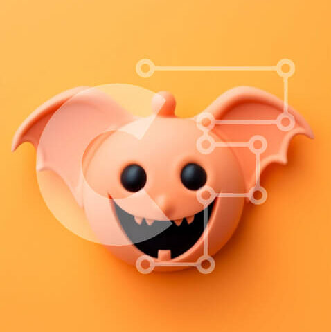 Intra Συλλεκτικό Ξύλινο Παζλ Plywood  4mm - Μικρό πορτοκαλί αντικείμενο σε σχήμα νυχτερίδας για διακόσμηση αποκριών Σε Ξύλινο Κουτί - Διαστάσεις Puzzle: 10x10 cm – 25 κομμάτια - Image 1