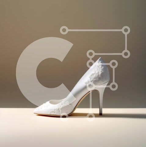 Intra Συλλεκτικό Ξύλινο Παζλ Plywood  4mm - Κομψό λευκό ψηλοτάκουνο παπούτσι με περίπλοκες λεπτομέρειες από δαντέλα Σε Ξύλινο Κουτί - Διαστάσεις Puzzle: 10x10 cm – 25 κομμάτια - Image 1