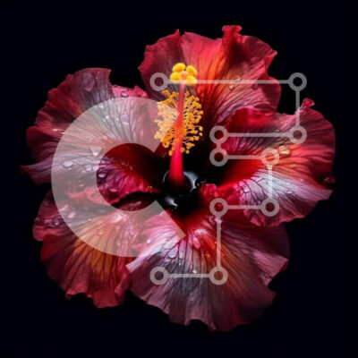 Intra Συλλεκτικό Ξύλινο Παζλ Plywood  4mm - Όμορφη κινηματογράφηση σε πρώτο πλάνο ενός κόκκινου λουλουδιού ιβίσκου με σταγόνες βροχής Σε Ξύλινο Κουτί - Διαστάσεις: 10x10 cm – 25 κομμάτια - Image 1