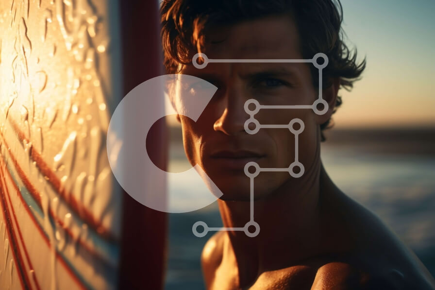 Intra Συλλεκτικό Ξύλινο Παζλ Plywood  4mm - Εκπληκτική εικόνα ηλιοβασιλέματος σερφ Σε Ξύλινο Κουτί - Διαστάσεις Puzzle: 10x10 cm – 25 κομμάτια