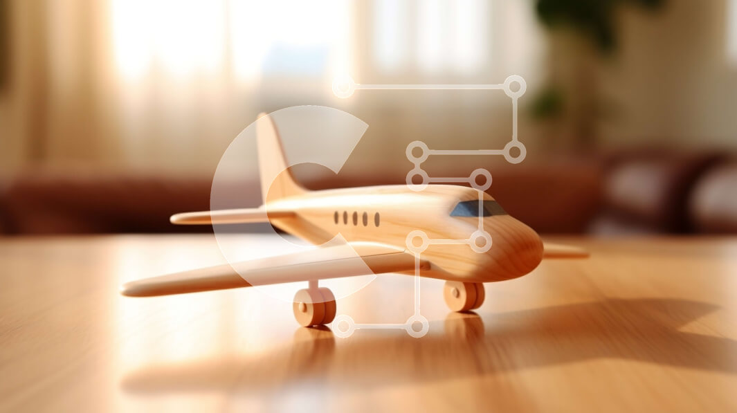 Intra Συλλεκτικό Ξύλινο Παζλ Plywood  4mm - Ξύλινο παιχνίδι αεροπλάνο στο τραπέζι στο ηλιόλουστο δωμάτιο Σε Ξύλινο Κουτί - Διαστάσεις: 10x10 cm – 25 κομμάτια