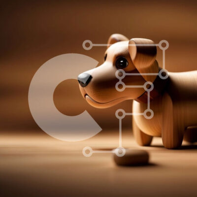 Intra Συλλεκτικό Ξύλινο Παζλ Plywood  4mm - Αξιολάτρευτο ξύλινο σκυλί που γαβγίζει σε τραχιά επιφάνεια Σε Ξύλινο Κουτί - Διαστάσεις: 10x10 cm – 25 κομμάτια - Image 1