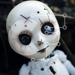 Intra Συλλεκτικό Ξύλινο Παζλ Plywood  4mm - Καθαρή και καλά συντηρημένη λευκή κούκλα στο έδαφος Σε Ξύλινο Κουτί - Διαστάσεις: 10x10 cm – 25 κομμάτια