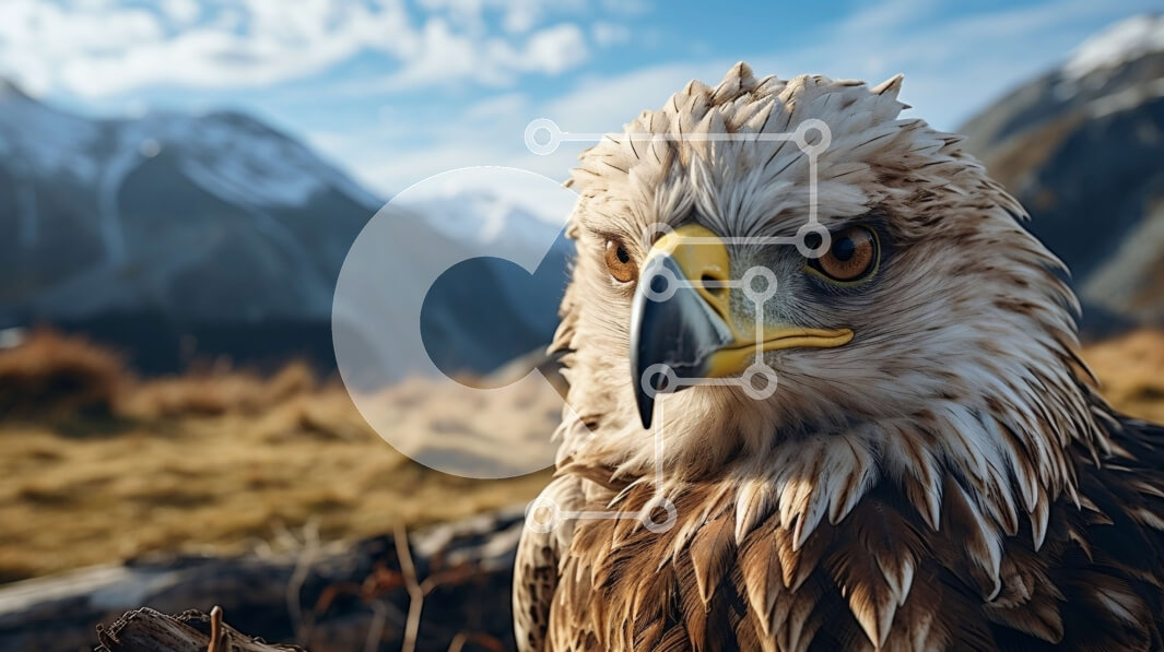 Intra Συλλεκτικό Ξύλινο Παζλ Plywood  4mm - Majestic Eagle με ανοιχτά φτερά και ανοιχτό ράμφος Σε Ξύλινο Κουτί - Διαστάσεις: 10x10 cm – 25 κομμάτια