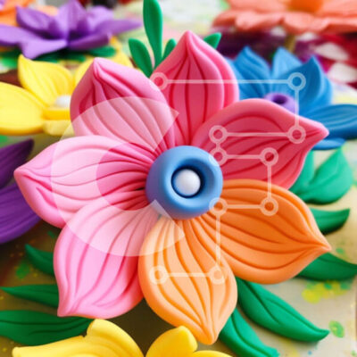 Intra Συλλεκτικό Ξύλινο Παζλ Plywood  4mm - Πολύχρωμα ειδώλια λουλουδιών στοιβαγμένα το ένα πάνω στο άλλο Σε Ξύλινο Κουτί - Διαστάσεις Puzzle: 10x10 cm – 25 κομμάτια - Image 1