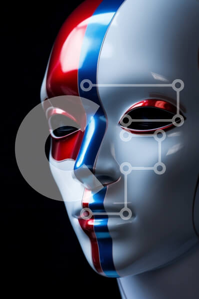 Intra Συλλεκτικό Ξύλινο Παζλ Plywood  4mm - Μανεκέν με Patriotic Face Paint Σε Ξύλινο Κουτί - Διαστάσεις Puzzle: 10x10 cm – 25 κομμάτια