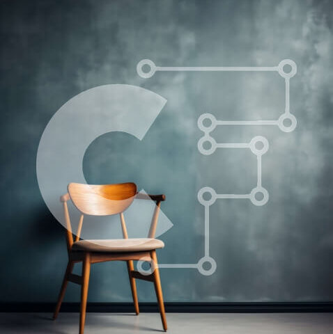 Intra Συλλεκτικό Ξύλινο Παζλ Plywood  4mm - Ξύλινη καρέκλα σε σκούρο μπλε δωμάτιο Σε Ξύλινο Κουτί - Διαστάσεις Puzzle: 10x10 cm – 25 κομμάτια - Image 1