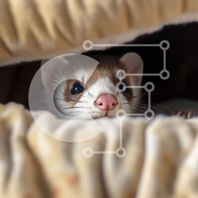 Intra Συλλεκτικό Ξύλινο Παζλ Plywood  4mm - Αξιολάτρευτο κουνάβι κινηματογράφηση σε πρώτο πλάνο με κουβέρτα φόντο Σε Ξύλινο Κουτί - Διαστάσεις: 10x10 cm – 25 κομμάτια - Image 1