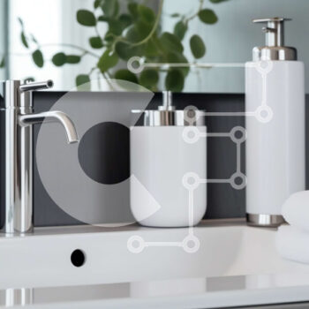 Intra Συλλεκτικό Ξύλινο Παζλ Plywood  4mm - Μοντέρνος νεροχύτης μπάνιου με βρύση χρωμίου και λευκές πετσέτες Σε Ξύλινο Κουτί - Διαστάσεις Puzzle: 10x10 cm – 25 κομμάτια - Image 1