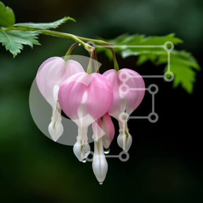 Intra Συλλεκτικό Ξύλινο Παζλ Plywood  4mm - Όμορφη εικόνα ενός ροζ λουλουδιού σε σχήμα καρδιάς με πράσινα φύλλα Σε Ξύλινο Κουτί - Διαστάσεις: 10x10 cm – 25 κομμάτια - Image 1