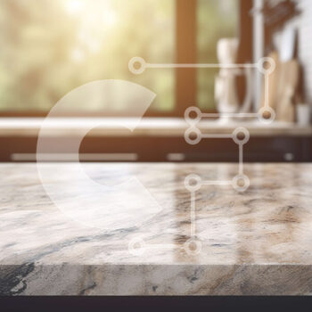 Intra Συλλεκτικό Ξύλινο Παζλ Plywood  4mm - Μαρμάρινος πάγκος κουζίνας σε μια μοντέρνα κουζίνα Σε Ξύλινο Κουτί - Διαστάσεις Puzzle: 10x10 cm – 25 κομμάτια - Image 1