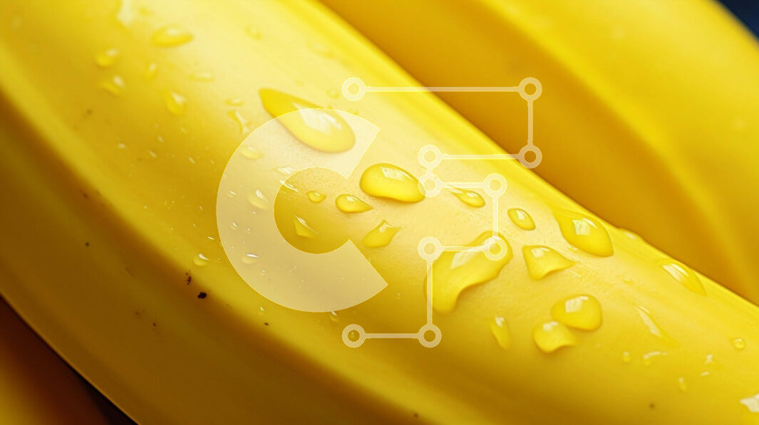 Intra Συλλεκτικό Ξύλινο Παζλ Plywood  4mm - Κοντινή όψη μιας φλούδας μπανάνας με σταγονίδια νερού Σε Ξύλινο Κουτί - Διαστάσεις: 10x10 cm – 25 κομμάτια