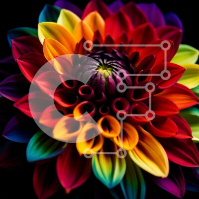 Intra Συλλεκτικό Ξύλινο Παζλ Plywood  4mm - Ζωντανή εικόνα ενός λουλουδιού με πολλά πέταλα Σε Ξύλινο Κουτί - Διαστάσεις: 10x10 cm – 25 κομμάτια - Image 1