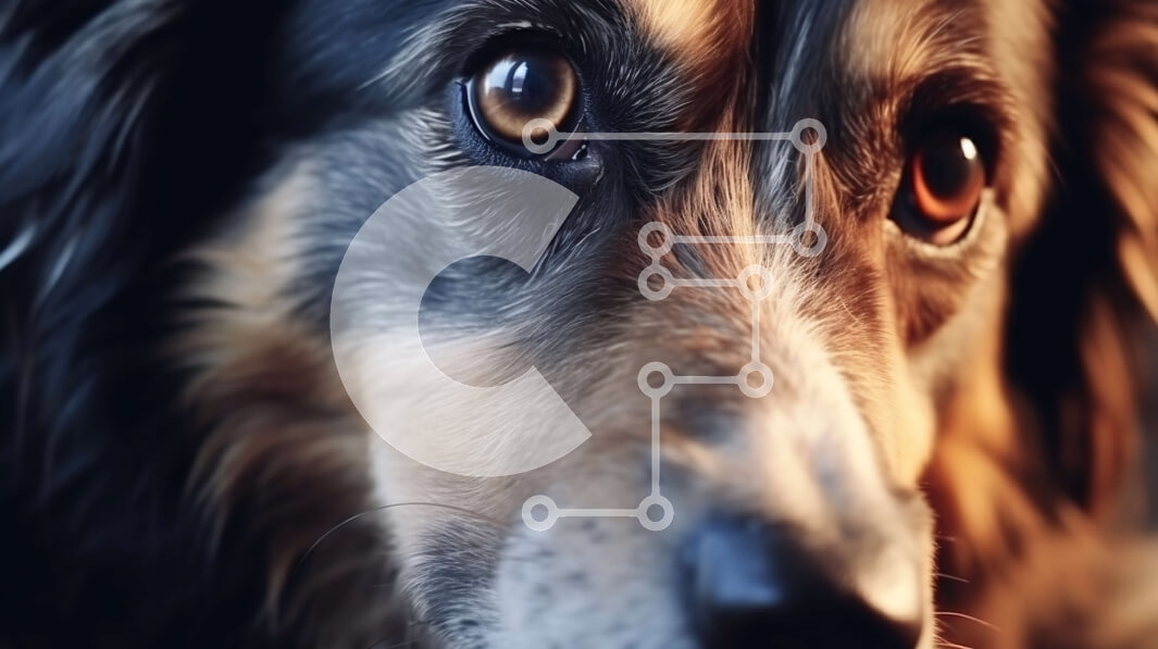 Intra Συλλεκτικό Ξύλινο Παζλ Plywood  4mm - Κοντινή εικόνα του προσώπου ενός σκύλου με έντονο βλέμμα Σε Ξύλινο Κουτί - Διαστάσεις: 10x10 cm – 25 κομμάτια