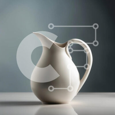 Intra Συλλεκτικό Ξύλινο Παζλ Plywood  4mm - Όμορφη εικόνα μιας λευκής κεραμικής στάμνας σε ένα τραπέζι Σε Ξύλινο Κουτί - Διαστάσεις: 10x10 cm – 25 κομμάτια - Image 1