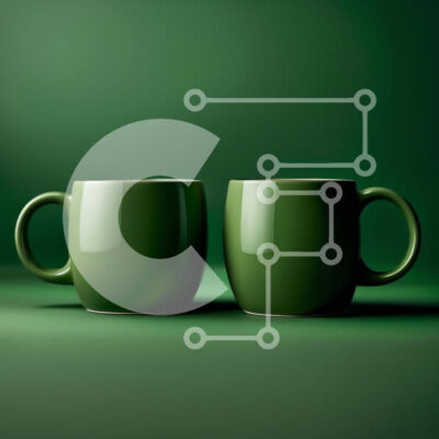 Intra Συλλεκτικό Ξύλινο Παζλ Plywood  4mm - Όμορφη εικόνα δύο πράσινων κούπες σε ένα τραπέζι Σε Ξύλινο Κουτί - Διαστάσεις: 10x10 cm – 25 κομμάτια - Image 1