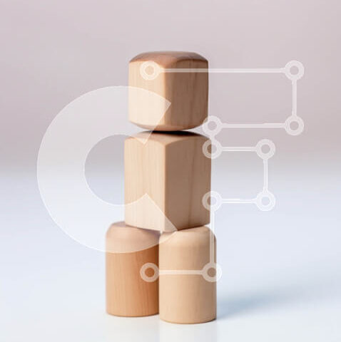 Intra Συλλεκτικό Ξύλινο Παζλ Plywood  4mm - Απλός και μινιμαλιστικός ξύλινος πύργος σε λευκή επιφάνεια Σε Ξύλινο Κουτί - Διαστάσεις: 10x10 cm – 25 κομμάτια - Image 1