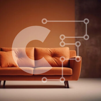 Intra Συλλεκτικό Ξύλινο Παζλ Plywood  4mm - Πορτοκαλί καναπές σε ένα άνετο σαλόνι Σε Ξύλινο Κουτί - Διαστάσεις Puzzle: 10x10 cm – 25 κομμάτια - Image 1