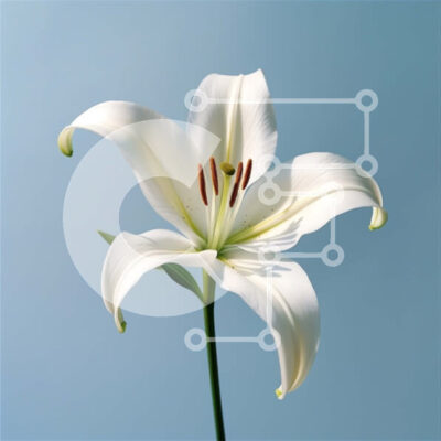 Intra Συλλεκτικό Ξύλινο Παζλ Plywood  4mm - Όμορφη εικόνα ενός λουλουδιού λευκού κρίνου Σε Ξύλινο Κουτί - Διαστάσεις: 10x10 cm – 25 κομμάτια - Image 1