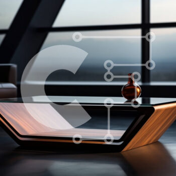 Intra Συλλεκτικό Ξύλινο Παζλ Plywood  4mm - Μοντέρνο Τραπεζάκι Σαλονιού με γυάλινο μπλουζάκι και ξύλινη βάση Σε Ξύλινο Κουτί - Διαστάσεις Puzzle: 10x10 cm – 25 κομμάτια - Image 1