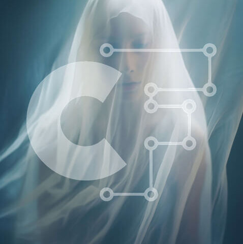 Intra Συλλεκτικό Ξύλινο Παζλ Plywood  4mm - Γυναίκα με πέπλο που επιπλέει στον αέρα Σε Ξύλινο Κουτί - Διαστάσεις Puzzle: 10x10 cm – 25 κομμάτια - Image 1