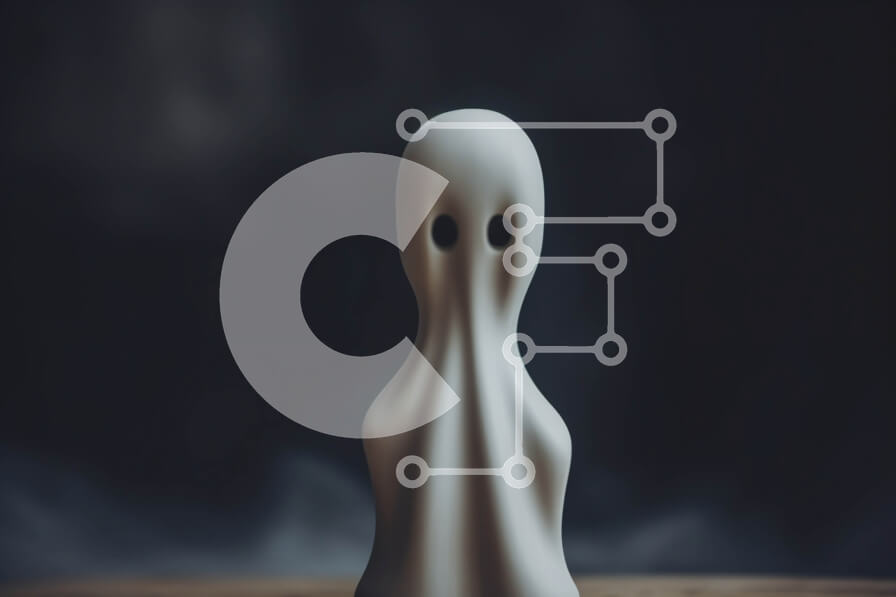 Intra Συλλεκτικό Ξύλινο Παζλ Plywood  4mm - Λευκό ειδώλιο φάντασμα σε ξύλινο τραπέζι Σε Ξύλινο Κουτί - Διαστάσεις Puzzle: 10x10 cm – 25 κομμάτια