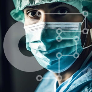 Intra Συλλεκτικό Ξύλινο Παζλ Plywood  4mm - Σοβαρός χειρουργός με μπλε μάσκα και γάντια Σε Ξύλινο Κουτί - Διαστάσεις Puzzle: 10x10 cm – 25 κομμάτια