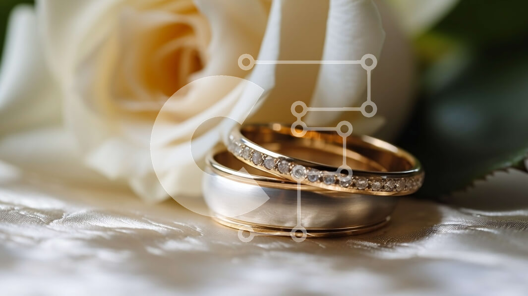 Intra Συλλεκτικό Ξύλινο Παζλ Plywood  4mm - Εκπληκτική εικόνα με τις βέρες και το τριαντάφυλλο Σε Ξύλινο Κουτί - Διαστάσεις Puzzle: 10x10 cm – 25 κομμάτια