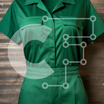 Intra Συλλεκτικό Ξύλινο Παζλ Plywood  4mm - Πράσινη φόρμα με κοντό μανίκι και στρογγυλή λαιμόκοψη Σε Ξύλινο Κουτί - Διαστάσεις Puzzle: 10x10 cm – 25 κομμάτια - Image 1