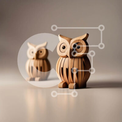 Intra Συλλεκτικό Ξύλινο Παζλ Plywood  4mm - Ξύλινα Αγάλματα Κουκουβάγιας - Μοναδικά Διακοσμητικά Κομμάτια Σε Ξύλινο Κουτί - Διαστάσεις: 10x10 cm – 25 κομμάτια - Image 1