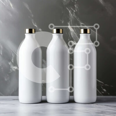 Intra Συλλεκτικό Ξύλινο Παζλ Plywood  4mm - Κομψά λευκά πλαστικά μπουκάλια με χρυσά καπάκια Σε Ξύλινο Κουτί - Διαστάσεις: 10x10 cm – 25 κομμάτια - Image 1