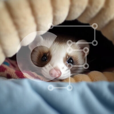 Intra Συλλεκτικό Ξύλινο Παζλ Plywood  4mm - Αξιολάτρευτο κουνάβι που κρυφοκοιτάζει έξω από την κουβέρτα σε ένα κρεβάτι Σε Ξύλινο Κουτί - Διαστάσεις: 10x10 cm – 25 κομμάτια - Image 1